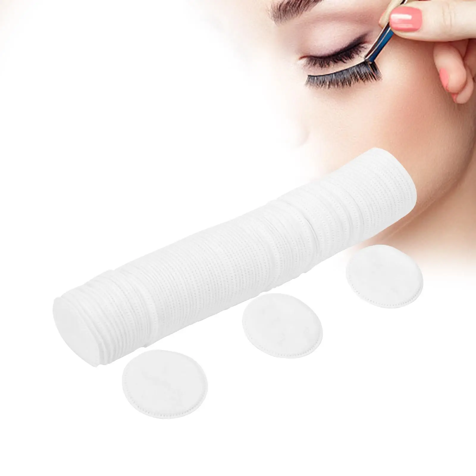 100x enxertia removedor de cola de cílios almofadas removedor de maquiagem remendo de extensão de cílios limpar branco redondo unha polonês limpo almofadas de limpeza