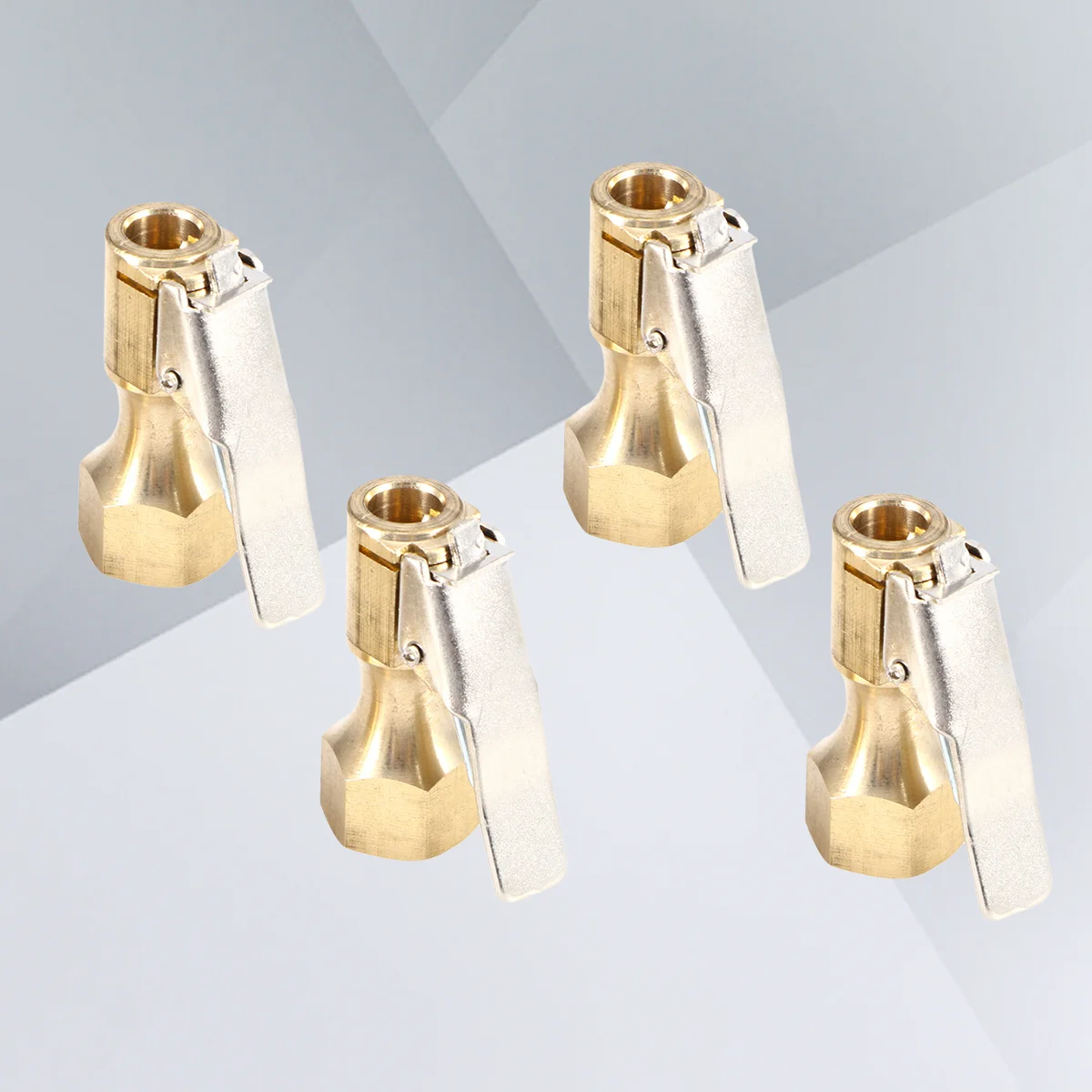 

4pcs Durable Heavy Duty Brass Lock Air Chuck For Tire Inflator With Clip Locks Long Lasting Use Free Air Flow