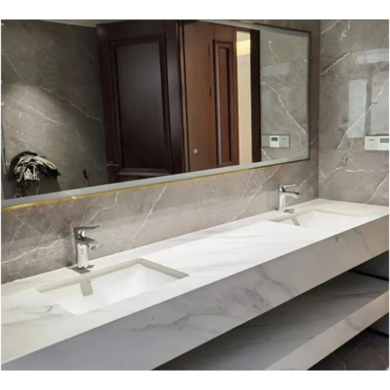 slab  light luxury bathroom vanity with smart mirror