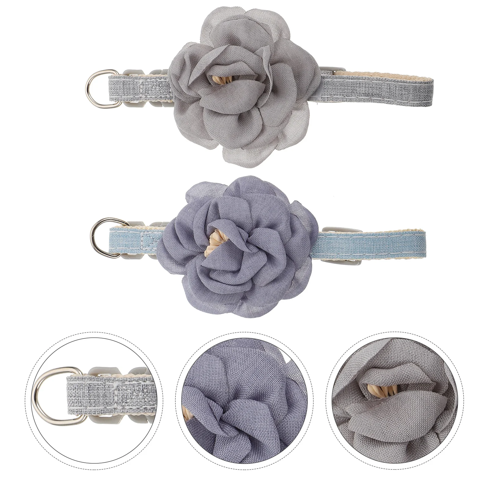 

2Pcs Pet Cat Collar Floral Adjustable Cotton Comfortable Soft Neck Decoration Kitten Puppy Collars Pet Supplies