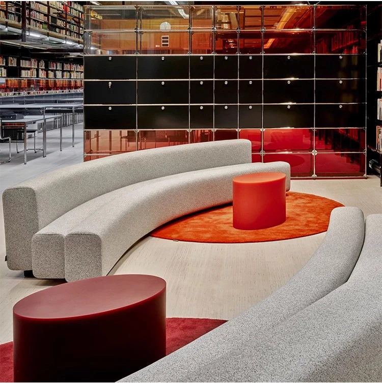 Modern Simple Customized Fabric Irregular-shaped Sofa Villa Living Room Hotel Lobby Leisure Sofa Company Reception Curved Couch