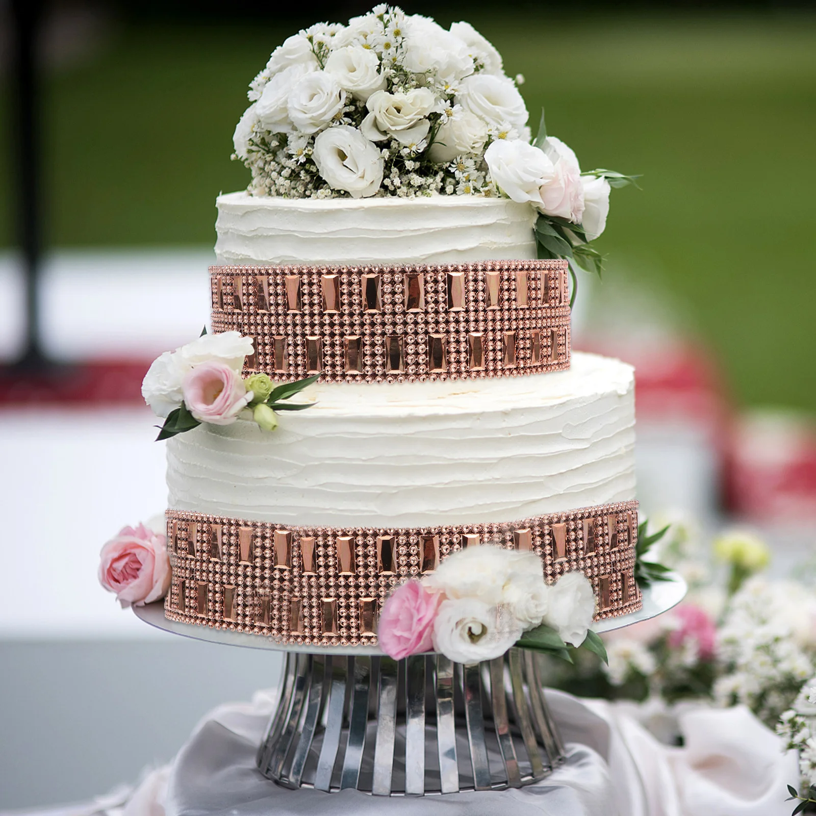 1ロール10ヤード8列ラインストーンダイヤモンドリボンDIYクラフト用品キラキラ装飾ウェディングパーティーフェイクジェムトリム手工芸品