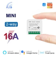 Tuya Mini 16A WiFi Interruptor Smart Life App Control de vía Módulo de automatización del hogar inteligente Interruptor funciona para Alexa Google Home