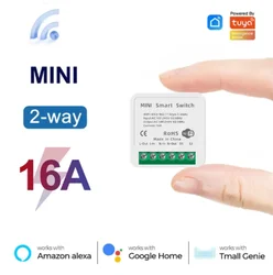 Tuya Mini 16A WiFi Switch Smart Life App Controllo bidirezionale Modulo domotico intelligente Interruttore Funziona per Alexa Google Home