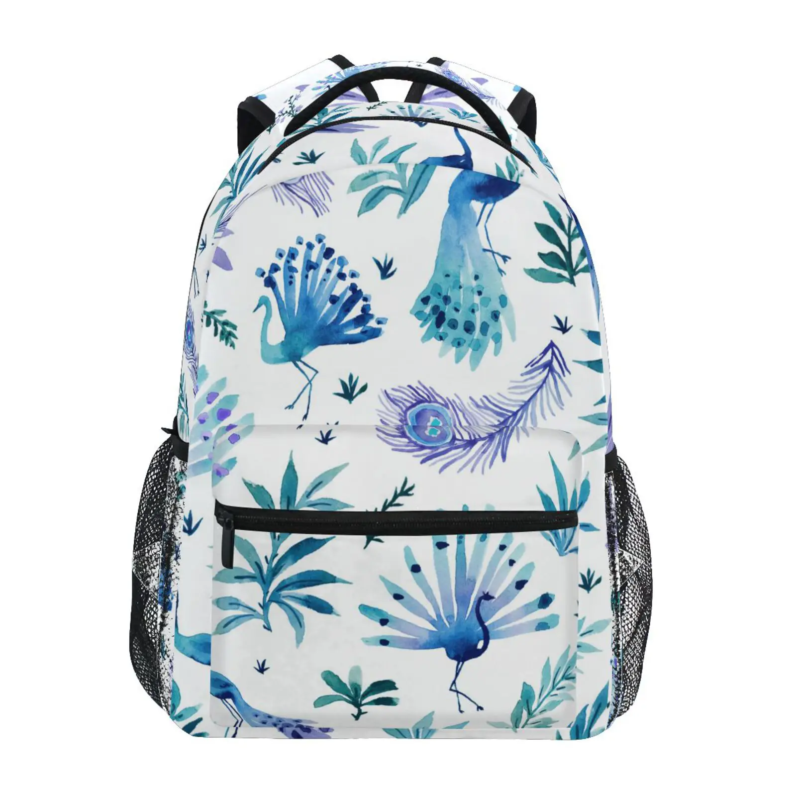 Schoolbag Large capacity travel backpack suitable For laptops, Peacock feather print suitable for Boy and girls Back to school