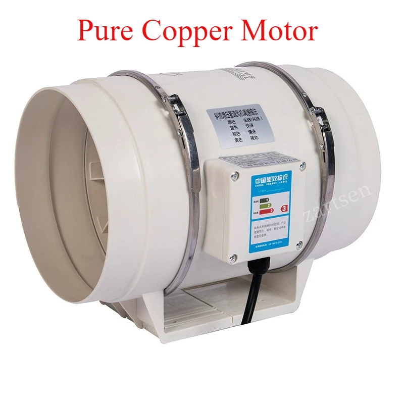 Pure Copper Motor Exhaust Fans Home Pipe Duct Fan Kitchen Toilet Extractor Ventilation Air Clean Ventilator Diagonal Flow Fan