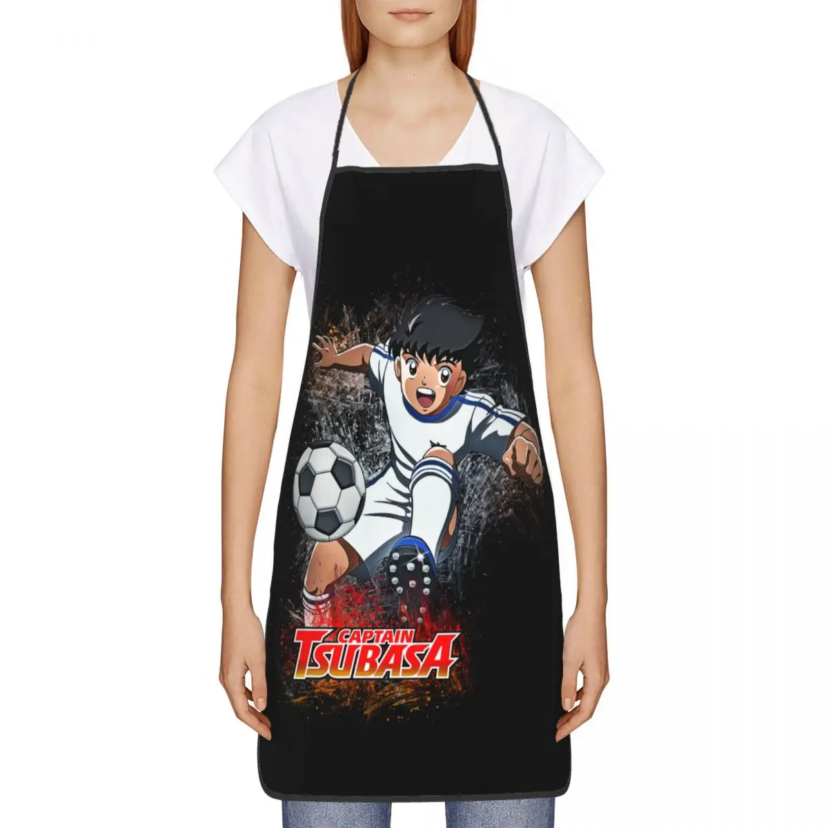 Tsubasa Ozora Captain Tsubasa Bib Apron Unisex Kitchen Chef Fashion Anime Football Tablier Cuisine for Cooking Baking Gardening