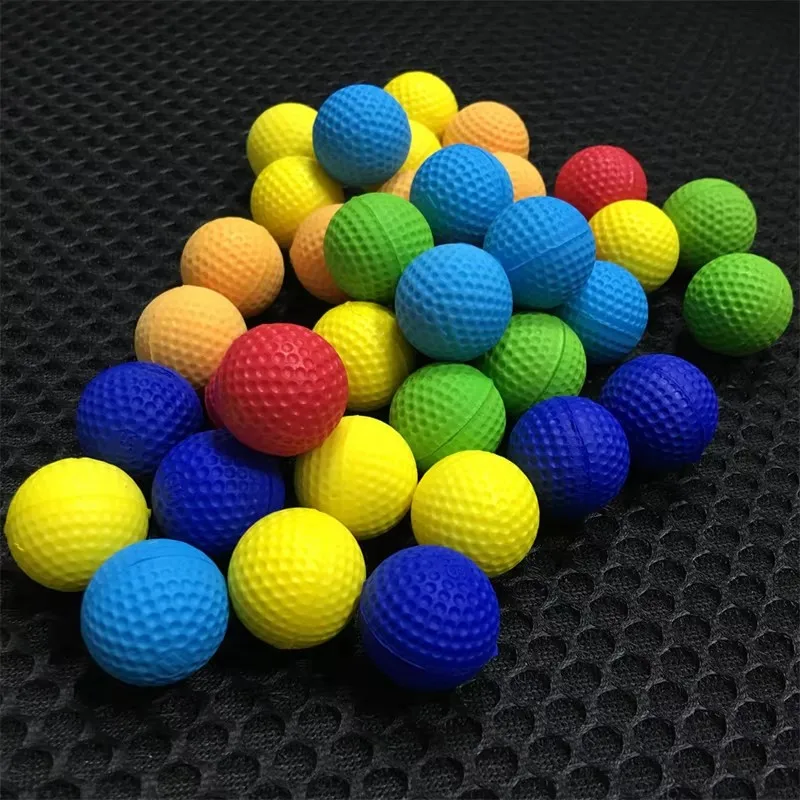 100pcs-soft-pu-round-bullets-refill-pack-compatible-with-rival-blaster-yellow-blue-red-green-optional-2ff
