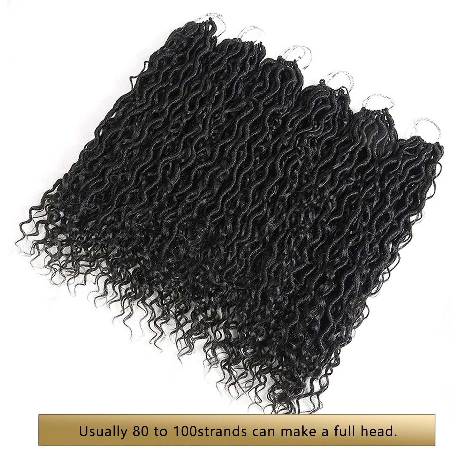 Extensiones de cabello rizado sintético para mujer, trenzas de ganchillo, Color negro, 18 pulgadas, prebucle, diosa, suave