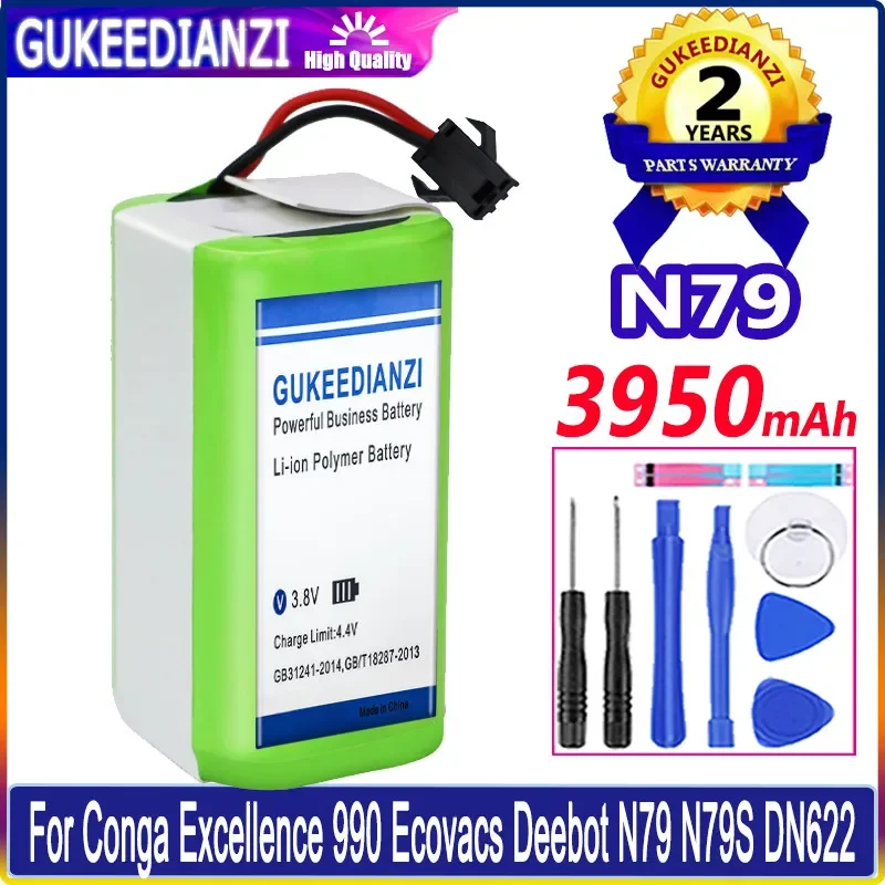 

Запасная батарея GUKEEDIANZI 3950 мАч для Deebot N79S N79 DN622 Robovac 11 11S Max Conga, отличная батарея 990