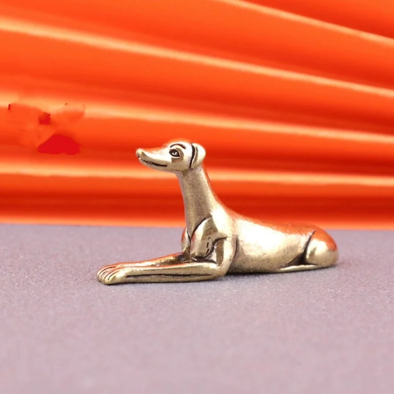 

Durable Brass Miniature Dog Statue Greyhound Figurine Collectible Featherless Holiday Gift Desk Ornament Metal Home Decor