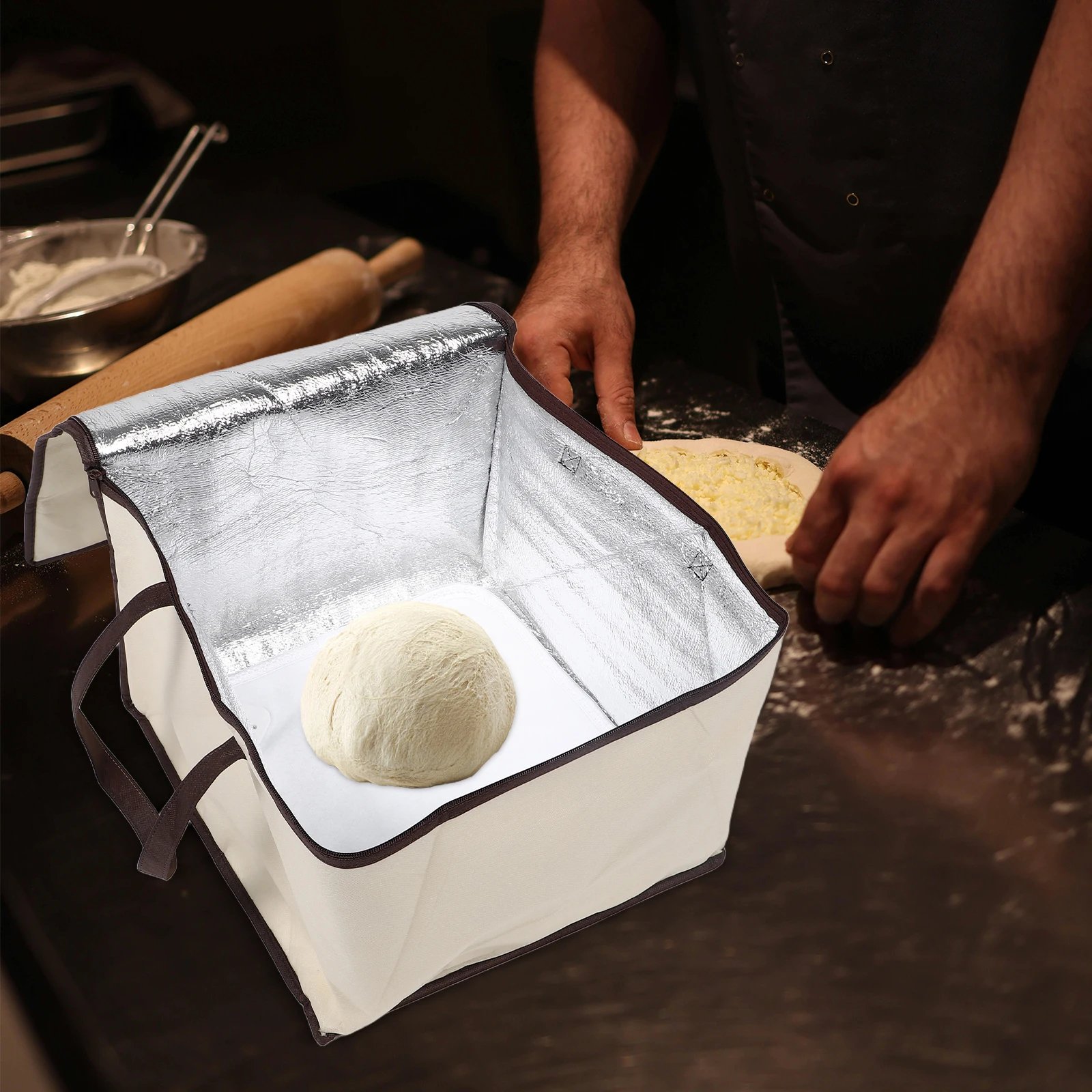 

50L Dough Proofing Box Sourdough Bread Yogurt Fermentation Container Foldable Fabric Zippered Proofer For Home