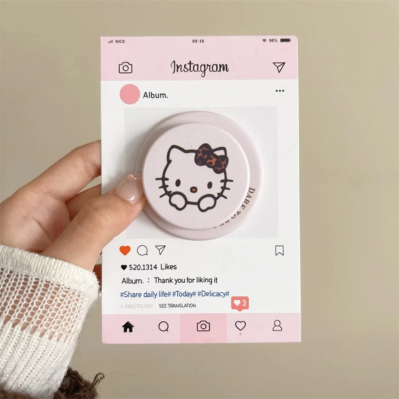 Cute Cartoon Hello Kitty For Magsafe Magnetic Phone Griptok Grip Tok Stand For iPhone Foldable Smooth Holder Case view 2