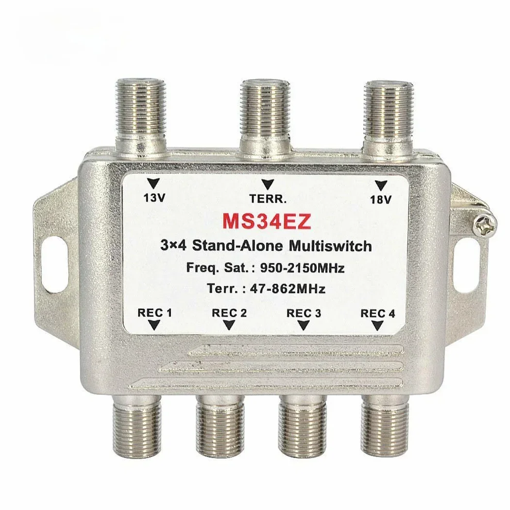 Caliente 3x4 satélite multiinterruptor divisor FTA TV LNB TV receptor interruptor para cascada satélite 3 en 4 salida multiinterruptor al por mayor