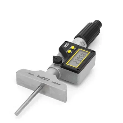 Asimeto 205-12-2 IP65 Waterproof Digital Depth Micrometer Carbide Probe Round-Tip Measuring Hole Depth Made China
