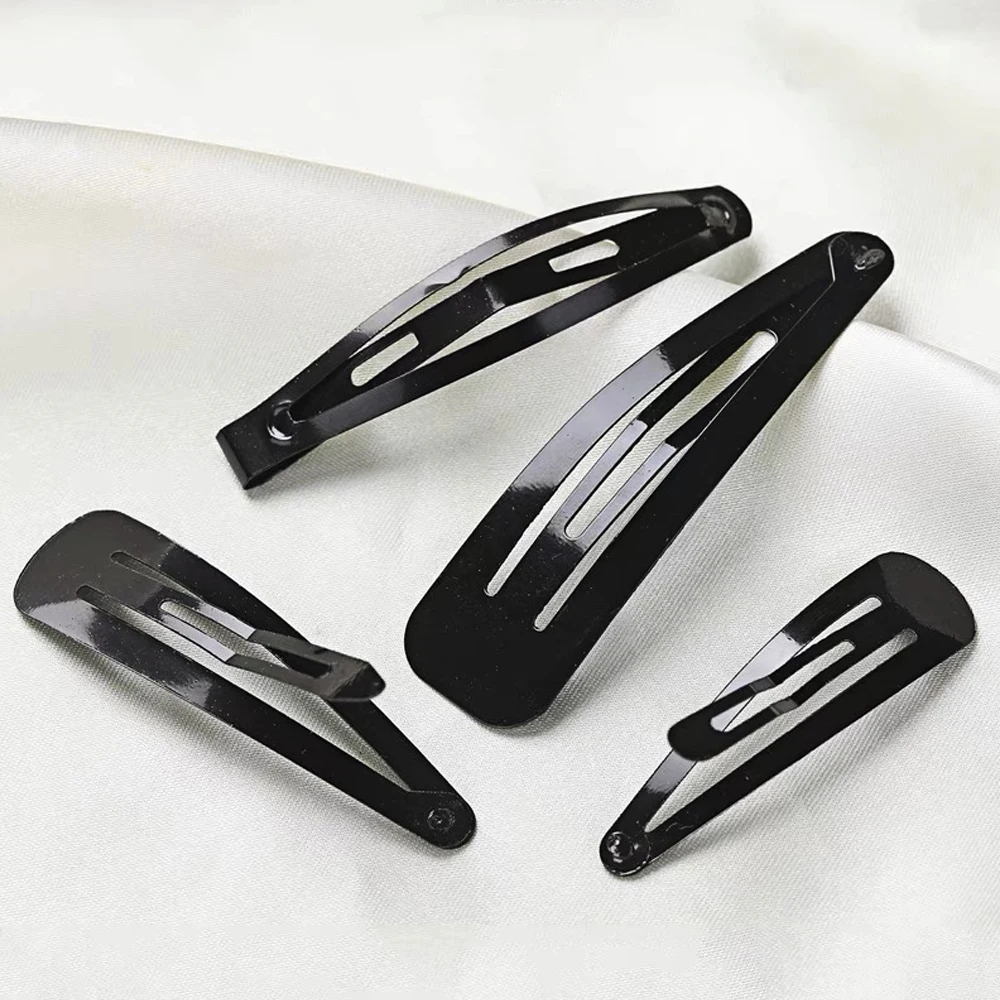 12pcs/Set Black Geometric Barrettes BB Hair Clips 6cm Professional Metal Hairpins For Women Girls Styling Tool Headdress