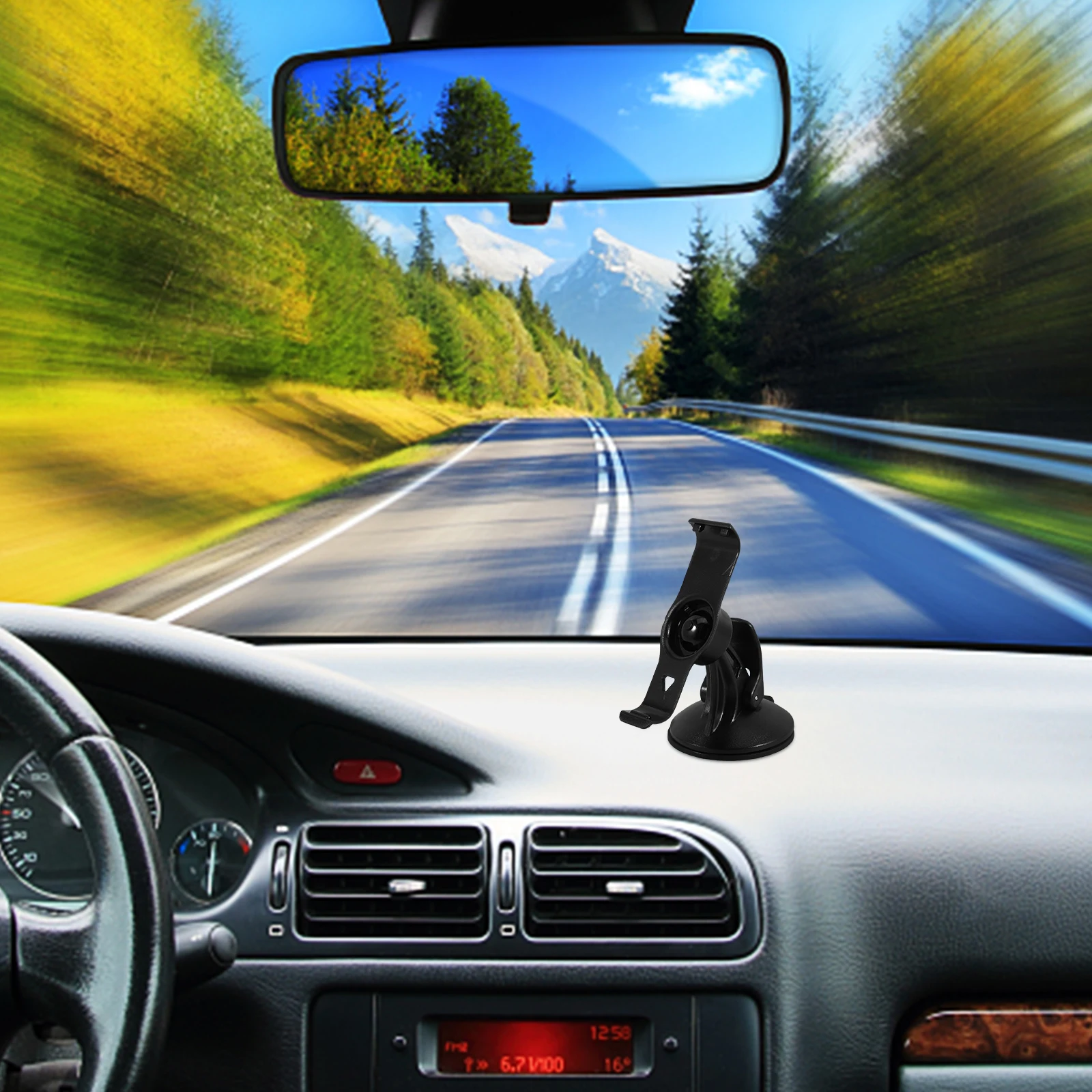 

Bracket Car Mount Holder Black Plastic 2 2 Inch Base Diameter Adjustable Stand Rotating Suction Cup Dashboard
