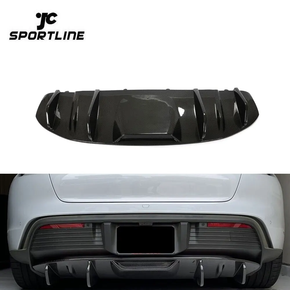 

Dry Carbon Fiber Rear Lower Bumper Diffuser Fins For Porsche Taycan 911 Sedan 4-Door 2019-2021