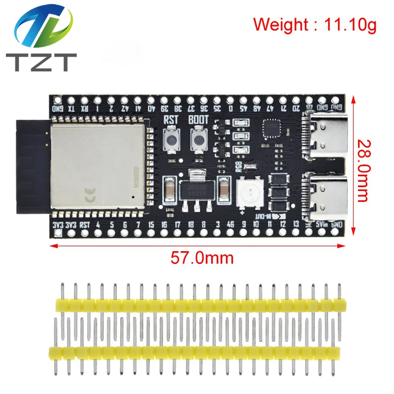 TZT ESP32-S3-DevKitC-1 ESP32-S3 WiFi Bluetooth-compatible BLE 5.0 Mesh Development Board ESP32 Wireless Module N16R8