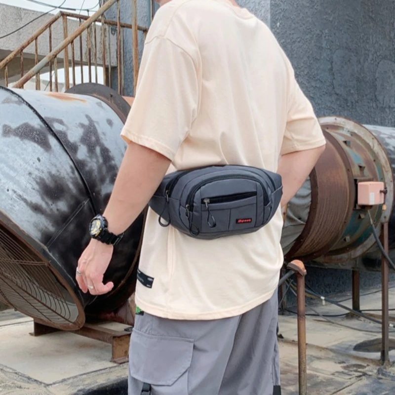 

Fashion Sports Mobile Phone Waist Pack New Unisex Solid Color Chest Bag Fitness Backpack Messenger Bag
