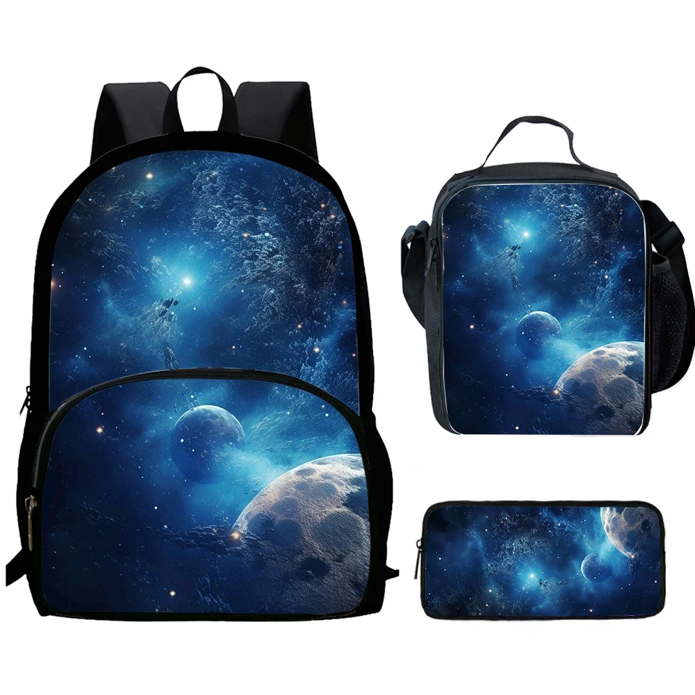 

Cartoon Starry Sky Child Backpack with Front Pocket,Lunch Bags,Pencil Bags for Aged 5-10,Cartoon School Bags for Boys Girls