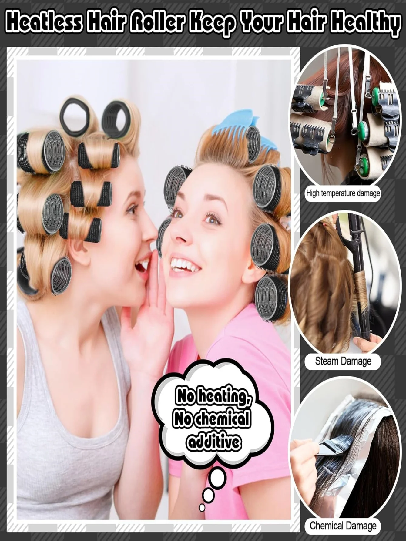 18pcs/Set Large Size Hair Rollers With Clips, Self-Gripping Curler Suitable For Long/Medium/Short Hair And Bangs view 6
