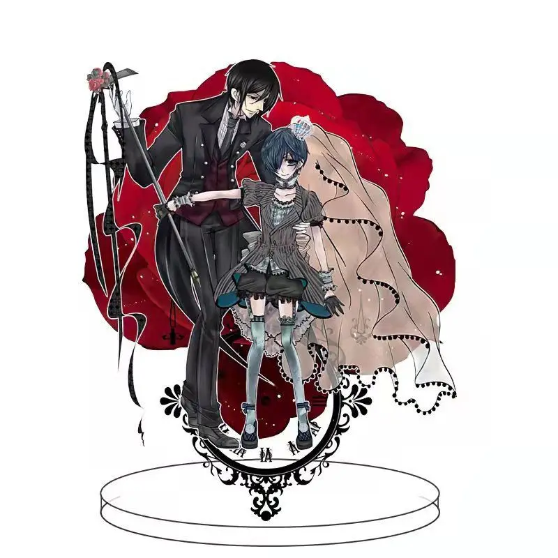 Black Butler Hot Anime Figures Ciel Phantomhive Undertaker Sebastian Michaelis Acrylic Stands Model Exquisite Plate Desk Decor