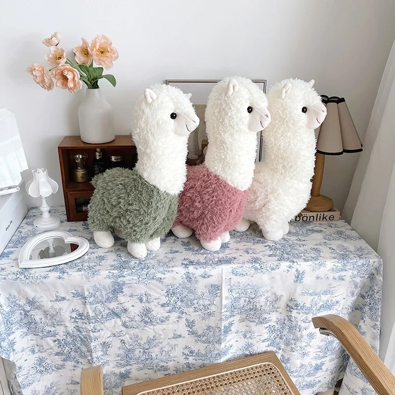 Kawaii Stuffed Alpaca Pillows Soft Plush Sheep Dolls Lovely Animal Toy Alpaca Sofa Cushion for Living Room Home Decor Kids Gift