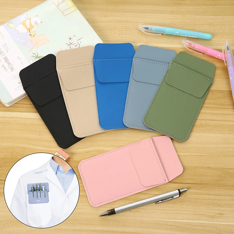 Portable PU Leather Pencil Bags For Clothes Pocket Doctor Nurse Staff Leak-proof Pen Pouch Hospital Business Pen Holder Supplies