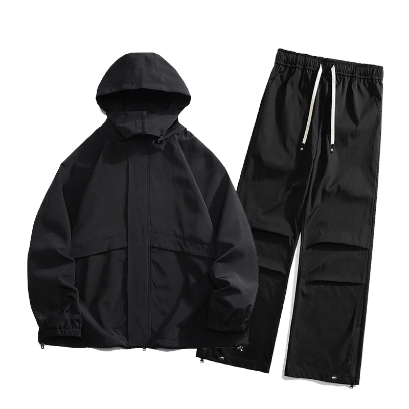 Men Casual Sets Zipper Patchwork Tracksuits Mens Hip Hop Streetwear Suit Male Jacket And Pants Clothing Sets