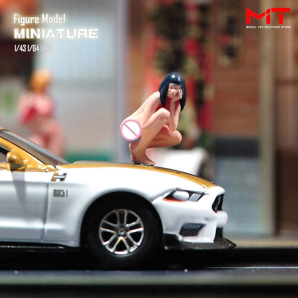 تمثال المنمنمات 1/87 1/64 1/43 1/24 نمط حر فتاة القاتل القرفصاء أرقام نموذج الإبداعية التصوير المشهد الدعائم للسيارات