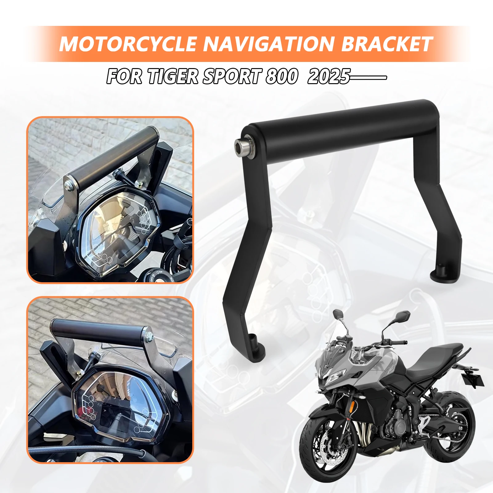 

Для TIGER SPORT 800 2025-новое лобовое стекло мотоцикла, кронштейн с GPS-навигацией, держатель для мобильного телефона, аксессуары-подставка