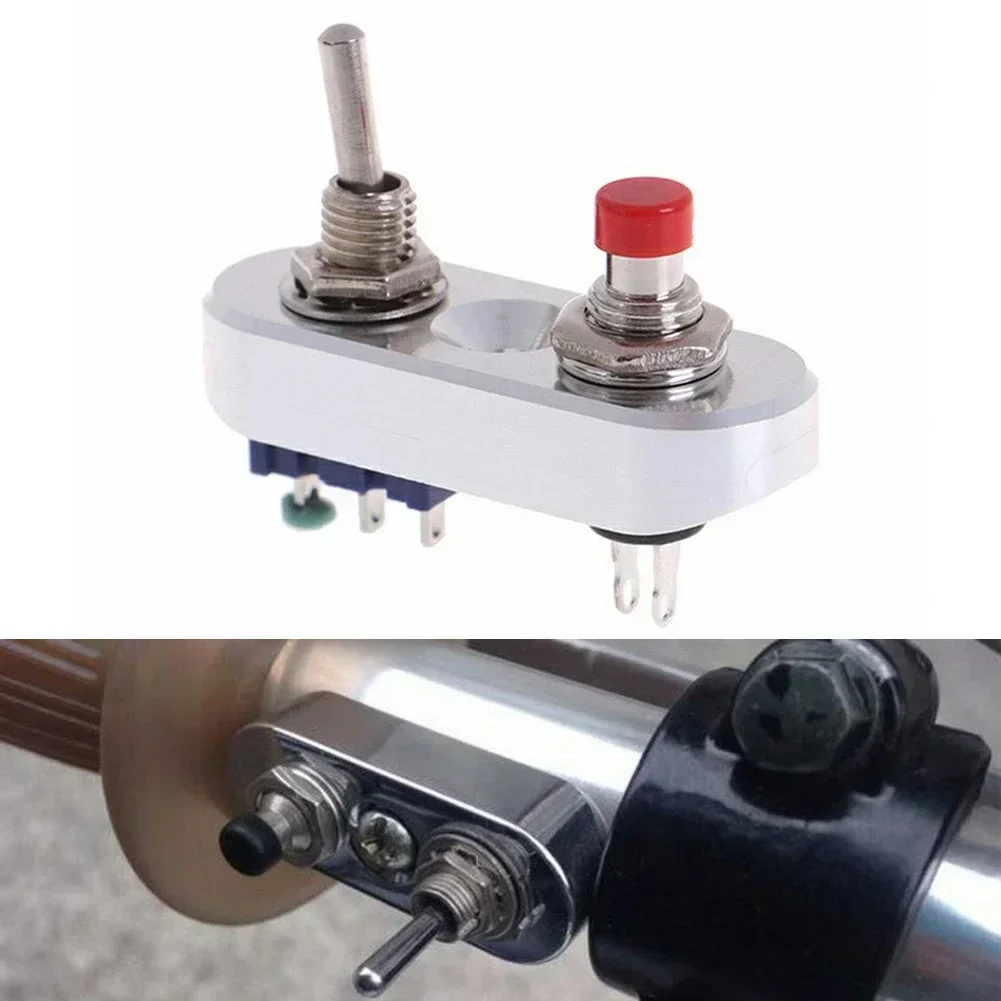 Motorcycle Handlebar Switch ON-OFF Button Toggle Grip Switch Aluminum Alloy Universal Motorcycle Handlebar Control Switch