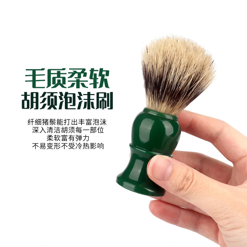 Men's soft hair facial brush, old-fashioned manual shaving brush, shaving soap cream, foam brush, barber shop beard brush view 4