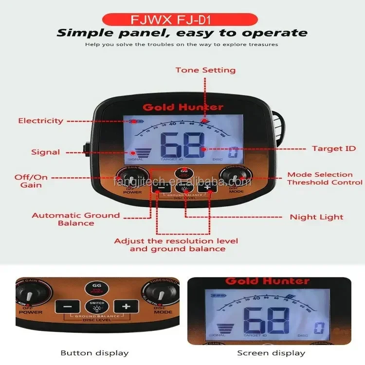 2025 Prodotti Premium Factory Miglior prezzo Ricerca ad alta sensibilità Gold Digger Hunter 2 m Max Metal Detector sotterraneo impermeabile