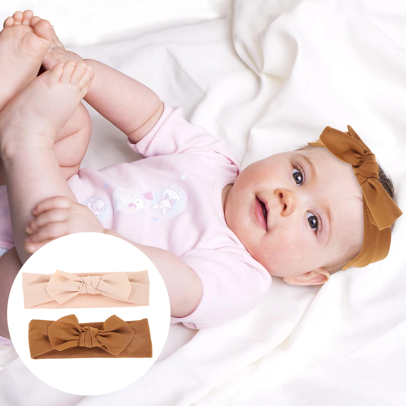 

Lovely Girl Bows Accessories Newborns Comfortable Cloth Festival Costume Decoration Easy Styling Large Headband Infant
