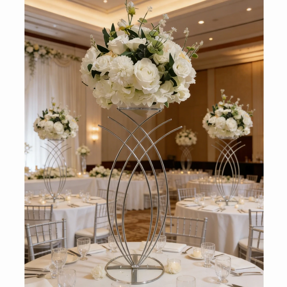 

8 шт. (60-110 см) Металлические подставки для цветов (черные/белые/золотые/серебряные) для свадебного декора, центральные элементы для украшения столов