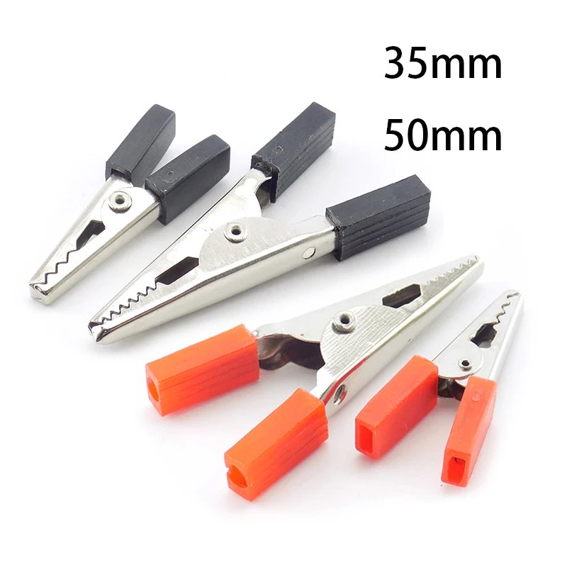 35MM/50mm Plastic Handle Test Metal Alligator Clips Electrical Clamp for Testing Probe Meter Clamp u26