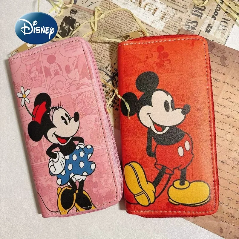 Disney New Couple Wallet Luxury Brand Fashion Women's Wallet Cartoon Cute Long Women's Wallet Multiple Card Slots Large Capacity