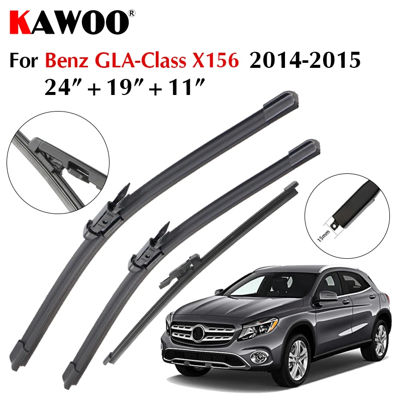 

24 "+ 19" + 11" щетка стеклоочистителя автомобиля для Mercedes-Benz GLA-Class X156 2014-2015, набор щеток переднего и заднего дворника ветрового стекла, автоаксессуары