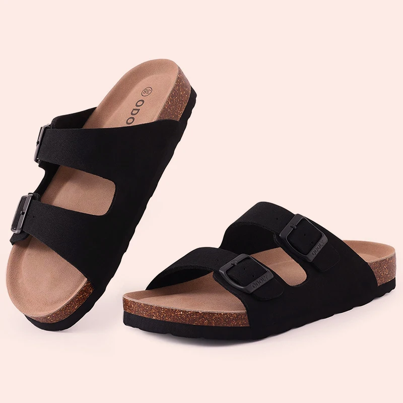 

Gacimy Summer Cork Clogs Sandals For Women Outdoor Plats Mules Slippers With Adjustable Buckle Fashion Men Anti-Slip Beach Shoes