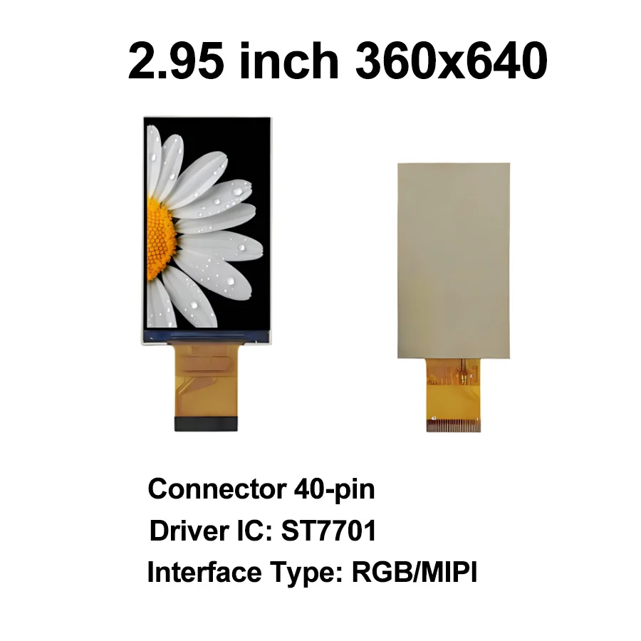 2.95 inch IPS TFT Display 360X640 RGB/MIPI Interface ST7701 LCD Display