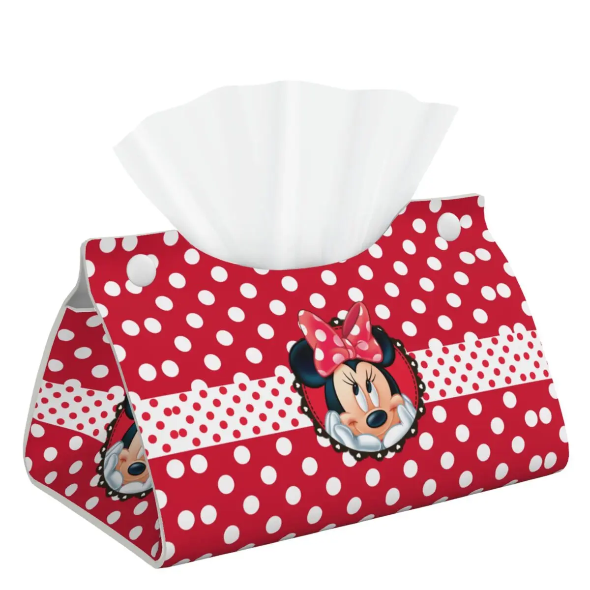 

Чехол для коробки для салфеток с Минни Маус, декоративный кожаный держатель для салфеток прямоугольной формы для дома, автомобиля, офиса