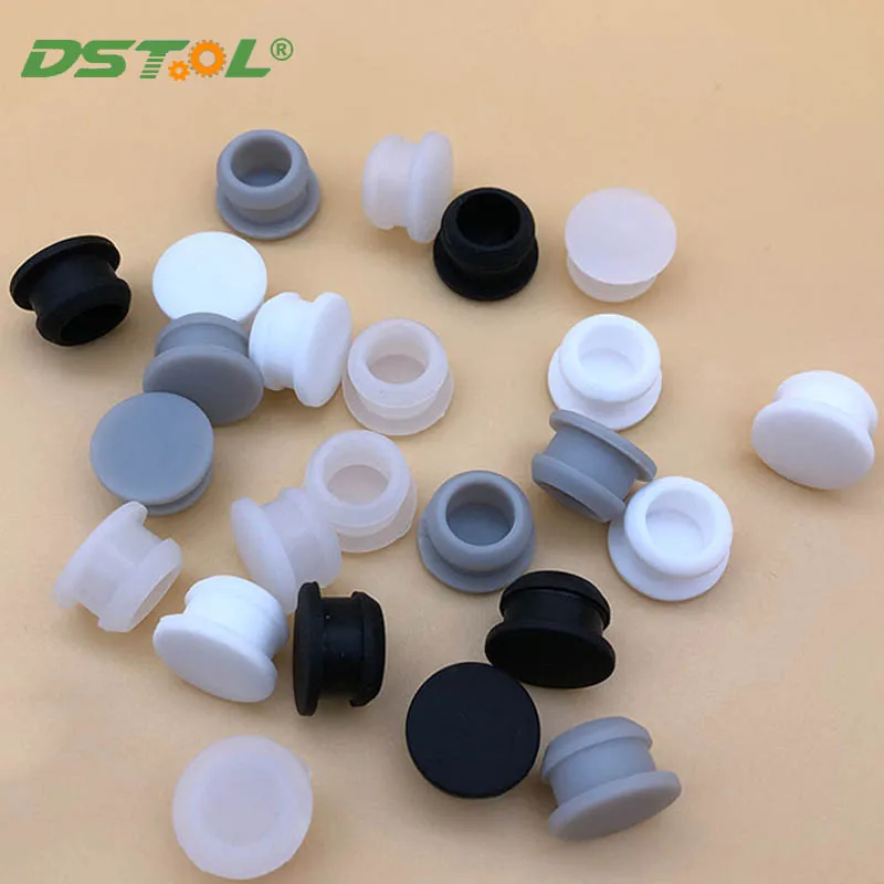 Silicon T Plug Soft Rubbe Seal Stopper Buckle Hole Plug Circle End Cap Sealing Plug Ring Gasket Grommet Black White Grey Clear