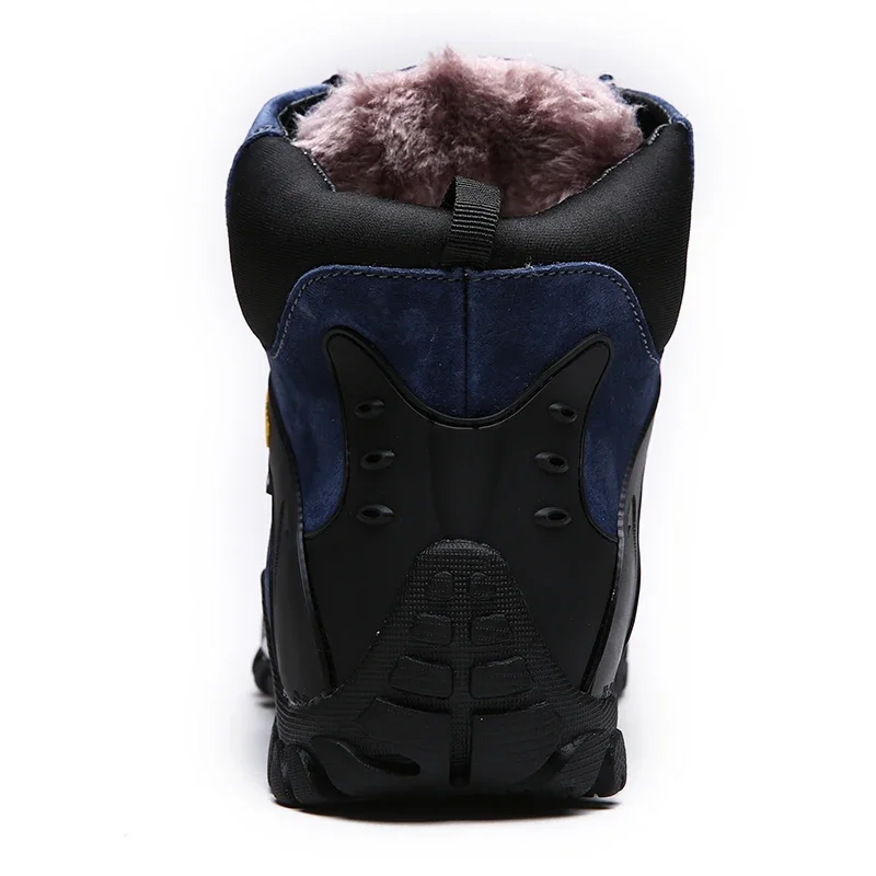 New Genuine Leather Boot Men Boots Fashion High Quality Winter Plush Snow Ankle Boots For Men's Warm Boots Ankle Work Shoes