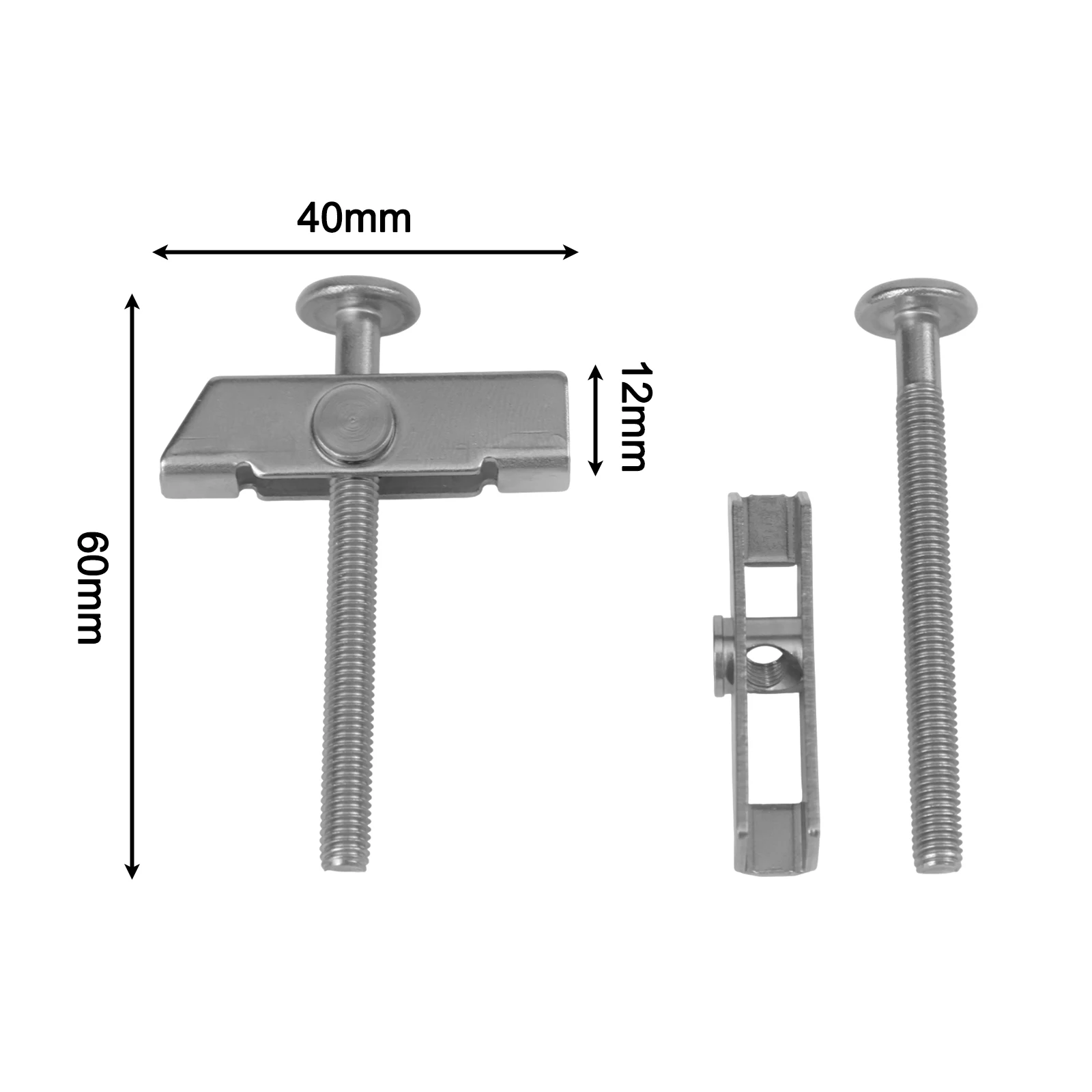 Toilet Seat Installation Hardware Washer Silver Toilet Seat Bolts Complete Set Of Bolts Easy Installation Rust-proof Material