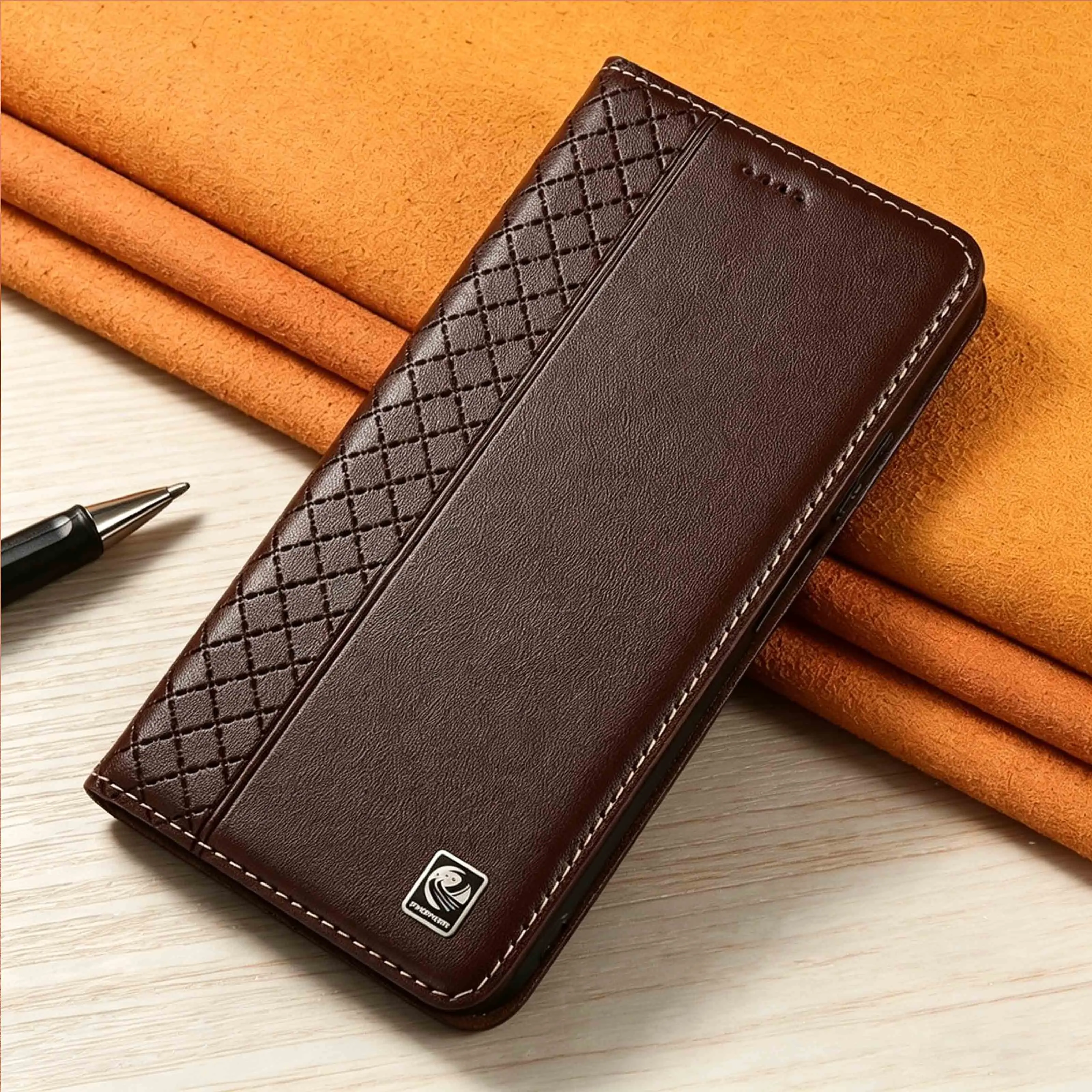 For Samsung Galaxy S6 S7 S8 S9 S10 S10E S20 4G 5G Lite Plus Ultra FE Napa Inner Pattern Genuine Leather Flip Phone Case Cowhide