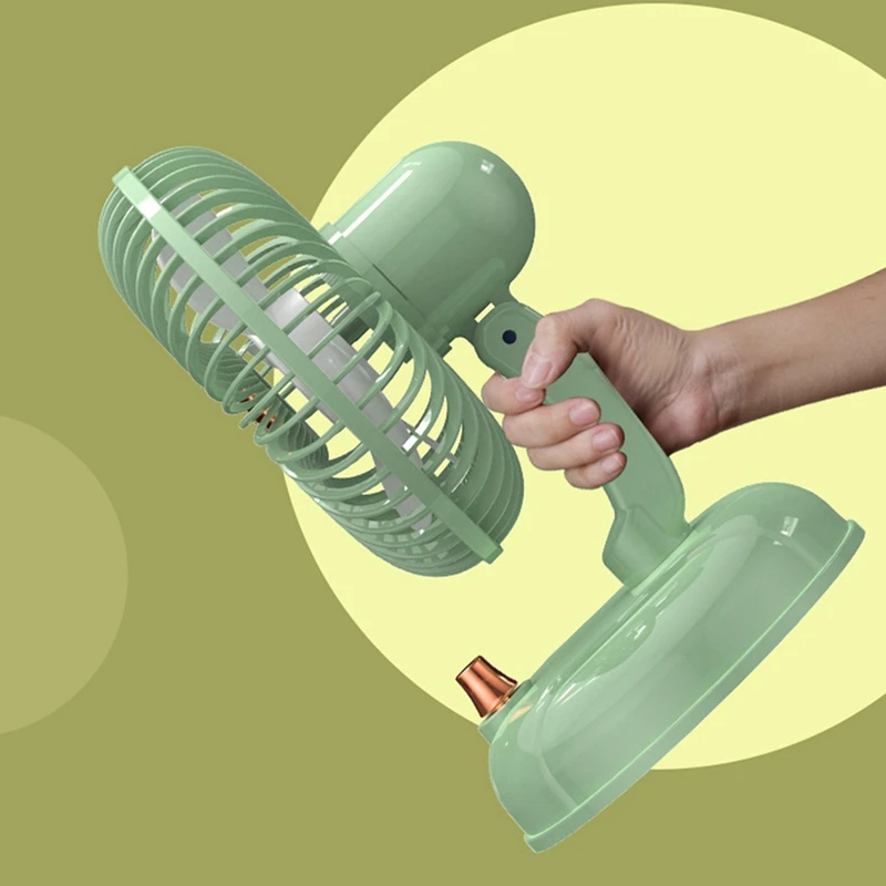 Ventilador portátil de escritorio con cabezal oscilante automático silencioso, ventilador de verano de 2000Mah, carga USB, ventilador de alta potencia eólica para el hogar