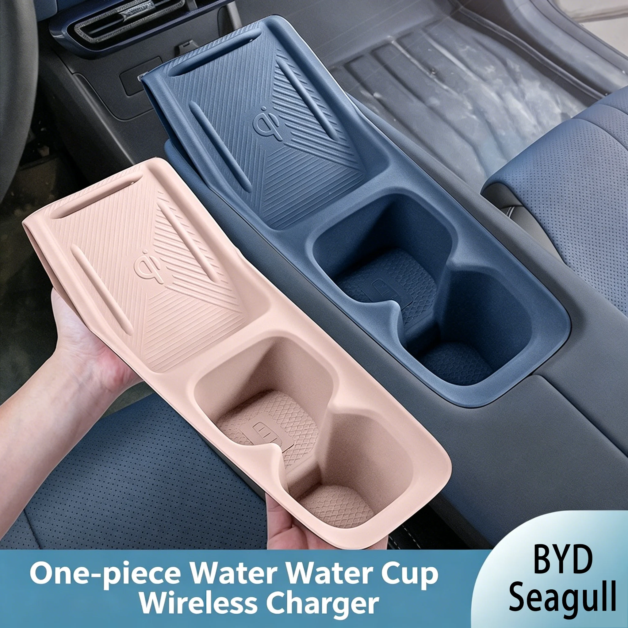 Carregador Sem Fio de Silicone para Console Central BYD SEAGULL Dolphin MINI 2023 2024, Acessório de Modificação Interior para Carro