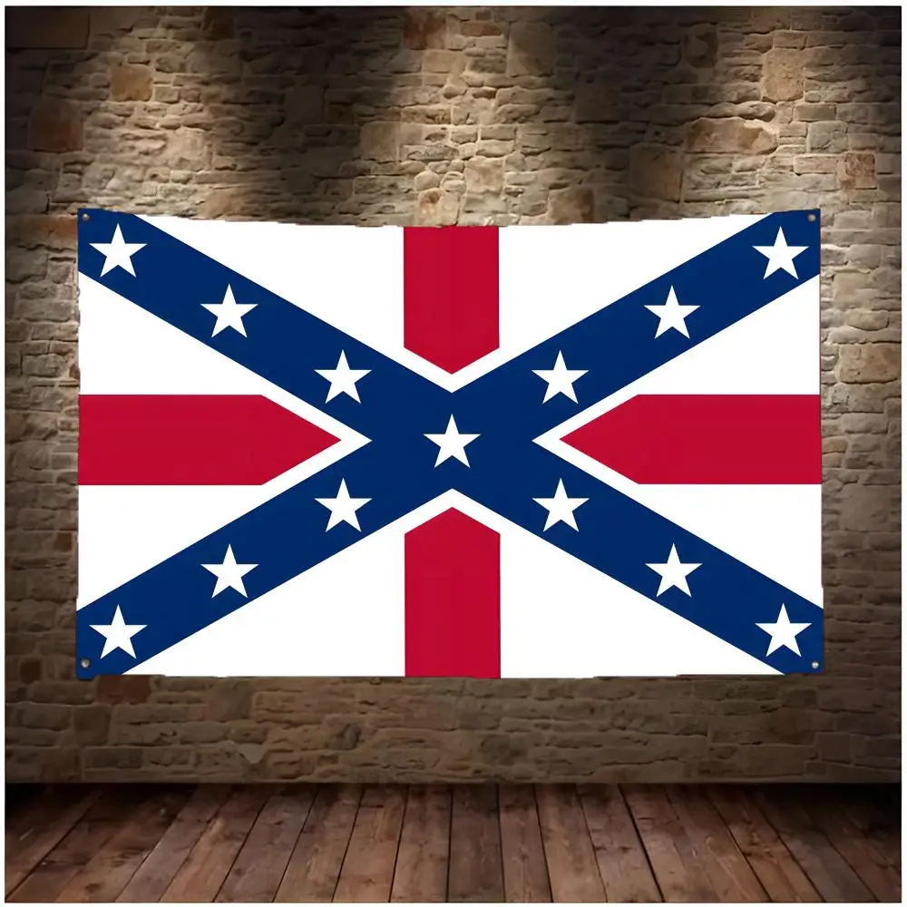 Confederate Flags Daily four ring borderless design indoor outdoor decor easy hang install